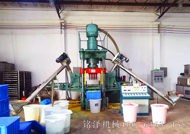 200噸雙色魚(yú)餌壓塊機(jī)客戶現(xiàn)場(chǎng)